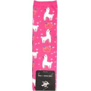Fun Llama Pink Knee High Socks